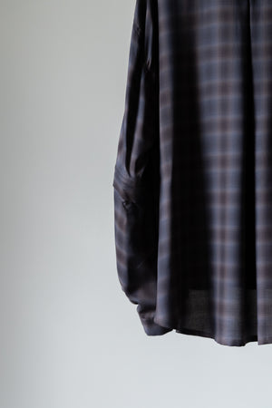 【Licht Bestreben】"Detachable Sleeve Hook-Cuff Check Shirt"