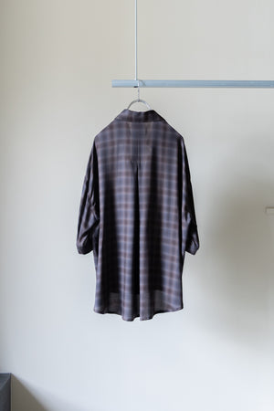 【Licht Bestreben】"Detachable Sleeve Hook-Cuff Check Shirt"