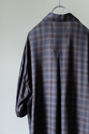 【Licht Bestreben】"Detachable Sleeve Hook-Cuff Check Shirt"
