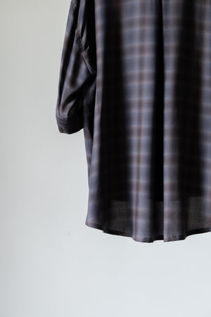 【Licht Bestreben】"Detachable Sleeve Hook-Cuff Check Shirt"