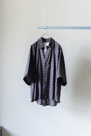 【Licht Bestreben】"Detachable Sleeve Hook-Cuff Check Shirt"