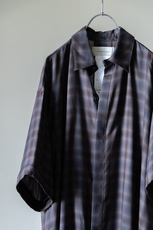 【Licht Bestreben】"Detachable Sleeve Hook-Cuff Check Shirt"