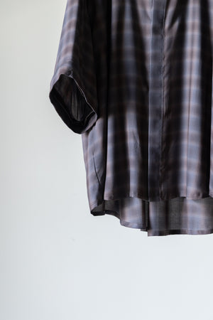 【Licht Bestreben】"Detachable Sleeve Hook-Cuff Check Shirt"