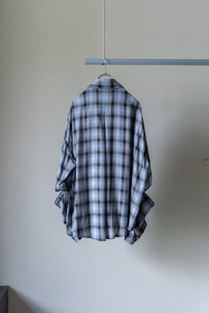 【Licht Bestreben】"Detachable Sleeve Hook-Cuff Check Shirt"