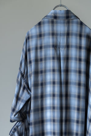 【Licht Bestreben】"Detachable Sleeve Hook-Cuff Check Shirt"
