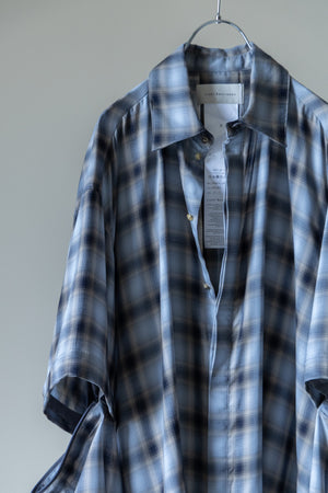 【Licht Bestreben】"Detachable Sleeve Hook-Cuff Check Shirt"