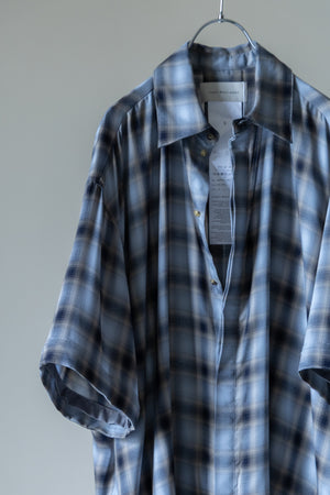 【Licht Bestreben】"Detachable Sleeve Hook-Cuff Check Shirt"