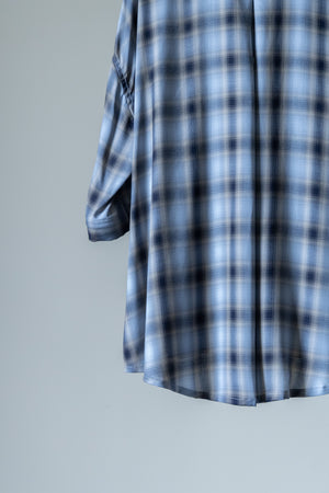 【Licht Bestreben】"Detachable Sleeve Hook-Cuff Check Shirt"