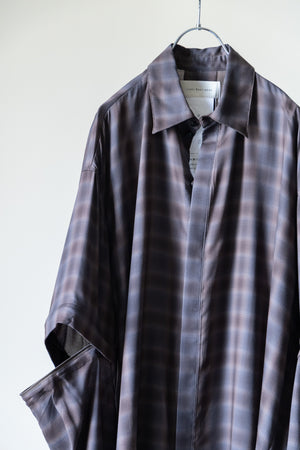 【Licht Bestreben】"Detachable Sleeve Hook-Cuff Check Shirt"