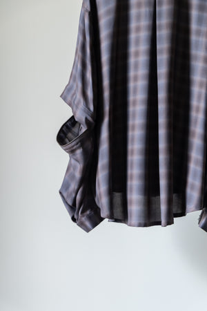 【Licht Bestreben】"Detachable Sleeve Hook-Cuff Check Shirt"