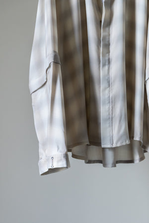 【Licht Bestreben】"Detachable Sleeve Hook-Cuff Check Shirt"