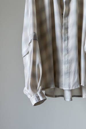【Licht Bestreben】"Detachable Sleeve Hook-Cuff Check Shirt"