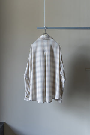 【Licht Bestreben】"Detachable Sleeve Hook-Cuff Check Shirt"