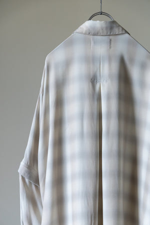 【Licht Bestreben】"Detachable Sleeve Hook-Cuff Check Shirt"