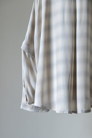 【Licht Bestreben】"Detachable Sleeve Hook-Cuff Check Shirt"
