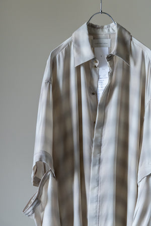 【Licht Bestreben】"Detachable Sleeve Hook-Cuff Check Shirt"