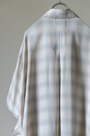 【Licht Bestreben】"Detachable Sleeve Hook-Cuff Check Shirt"