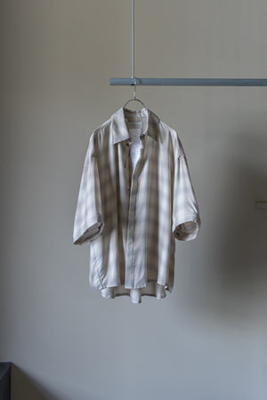 【Licht Bestreben】"Detachable Sleeve Hook-Cuff Check Shirt"