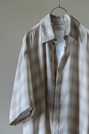 【Licht Bestreben】"Detachable Sleeve Hook-Cuff Check Shirt"