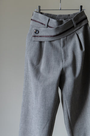 【Licht Bestreben】"Twisted Waist Double Cloth Tweed Trousers"