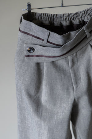 【Licht Bestreben】"Twisted Waist Double Cloth Tweed Trousers"