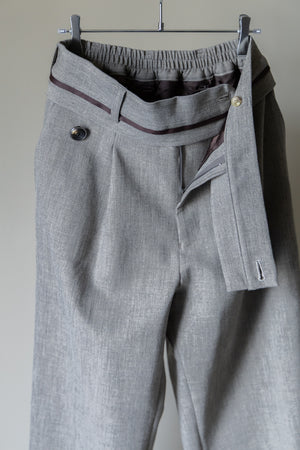 【Licht Bestreben】"Twisted Waist Double Cloth Tweed Trousers"