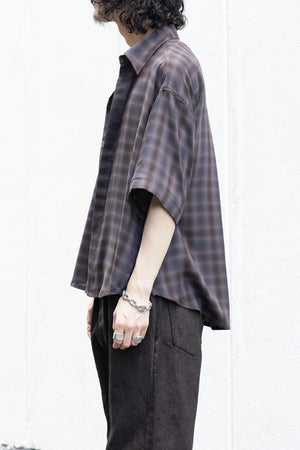 【Licht Bestreben】"Detachable Sleeve Hook-Cuff Check Shirt"
