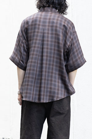 【Licht Bestreben】"Detachable Sleeve Hook-Cuff Check Shirt"