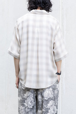 【Licht Bestreben】"Detachable Sleeve Hook-Cuff Check Shirt"