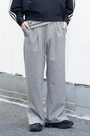 【Licht Bestreben】"Twisted Waist Double Cloth Tweed Trousers"