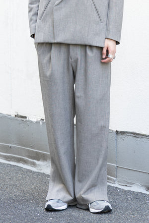 【Licht Bestreben】"Twisted Waist Double Cloth Tweed Trousers"