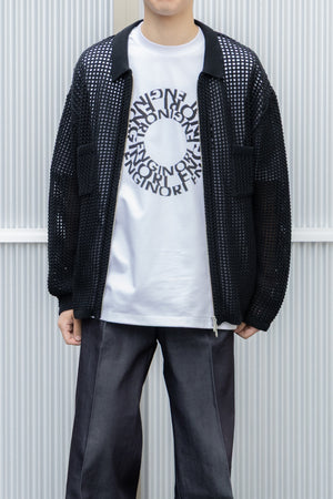 【THE JEAN PIERRE】"ジップメッシュニットシャツ"