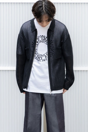 【THE JEAN PIERRE】"ジップメッシュニットシャツ"