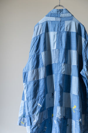 【KUON】"Paint-Splattered Denim Patchwork Noragi"