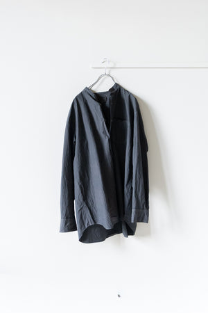 【YOKO SAKAMOTO】"NATURAL GARMENT DYE BAND COLLAR SHIRT"(蓬 × 墨)