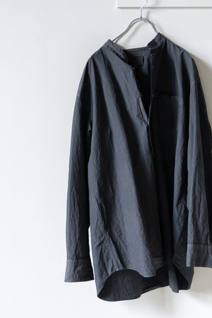 【YOKO SAKAMOTO】"NATURAL GARMENT DYE BAND COLLAR SHIRT"(蓬 × 墨)