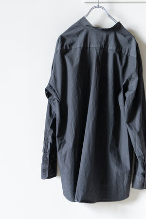 【YOKO SAKAMOTO】"NATURAL GARMENT DYE BAND COLLAR SHIRT"(蓬 × 墨)