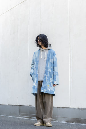 【KUON】"Paint-Splattered Denim Patchwork Noragi"