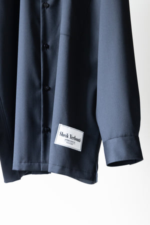[SHEIK YERBOUTI]"SILK WOOL OPEN COLLAR SHIRT"
