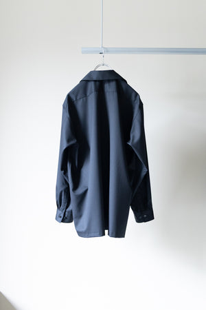 [SHEIK YERBOUTI]"SILK WOOL OPEN COLLAR SHIRT"