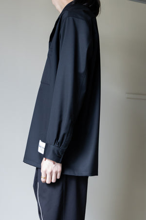 [SHEIK YERBOUTI]"SILK WOOL OPEN COLLAR SHIRT"