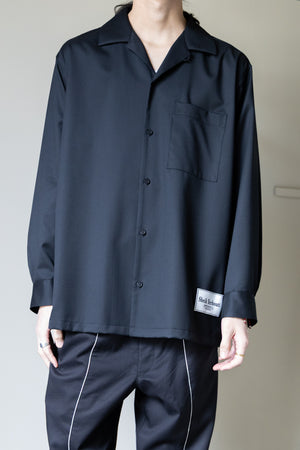 [SHEIK YERBOUTI]"SILK WOOL OPEN COLLAR SHIRT"