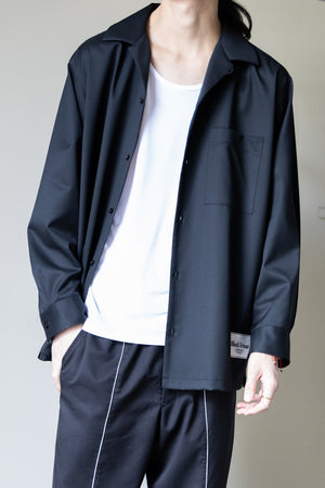 [SHEIK YERBOUTI]"SILK WOOL OPEN COLLAR SHIRT"