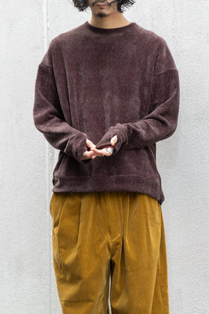 【CURLY&Co.】"MOLLE YARN STRIPE KNIT P/O CREW-NECK"