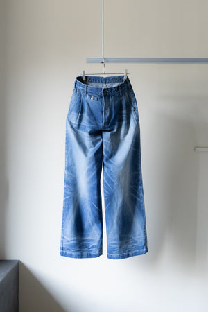 [THE JEAN PIERRE] "2-pleat denim trousers"