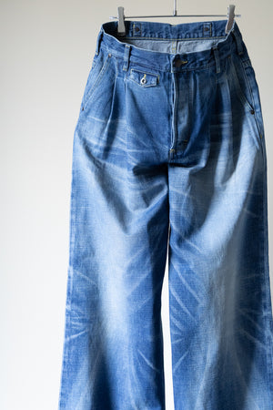 [THE JEAN PIERRE] "2-pleat denim trousers"