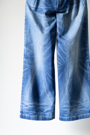[THE JEAN PIERRE] "2-pleat denim trousers"