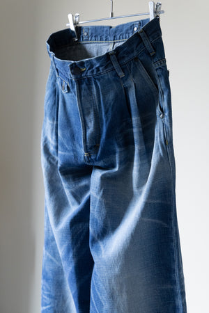 [THE JEAN PIERRE] "2-pleat denim trousers"
