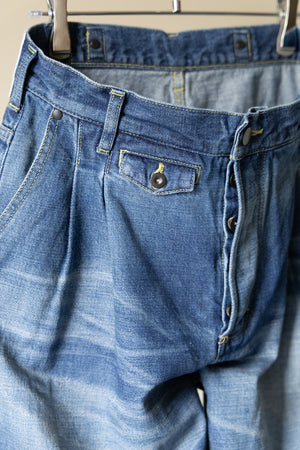 [THE JEAN PIERRE] "2-pleat denim trousers"