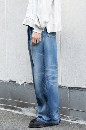 [THE JEAN PIERRE] "2-pleat denim trousers"